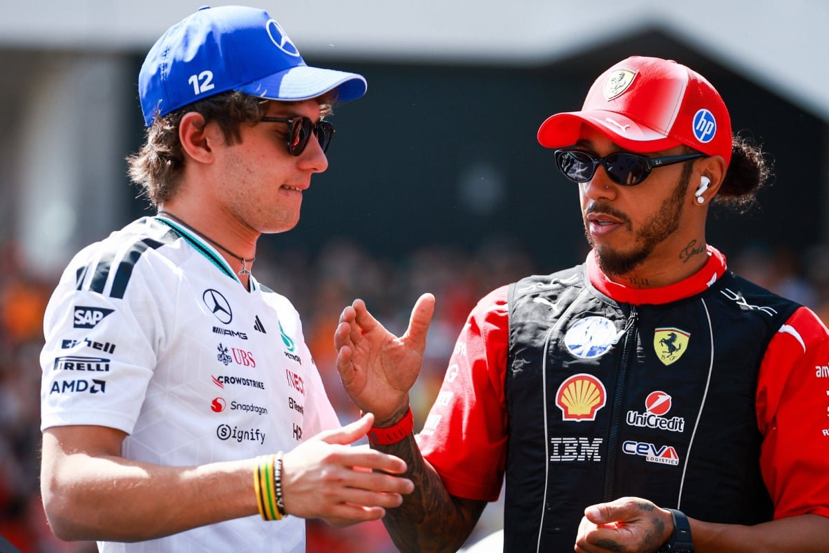 Kimi Antonelli, Lewis Hamilton, Mercedes, Ferrari, Hungary, 2026 — Photo: © IMAGO
