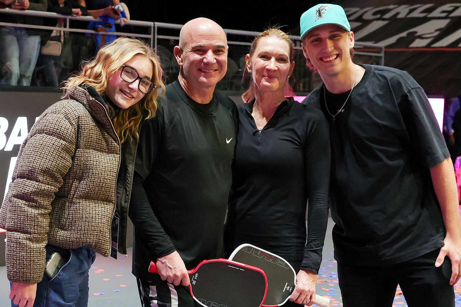 Jaz Agassi, Andre Agassi, Steffi Graf and Jaden Agassi in 2025Credit: Ethan Miller/Getty