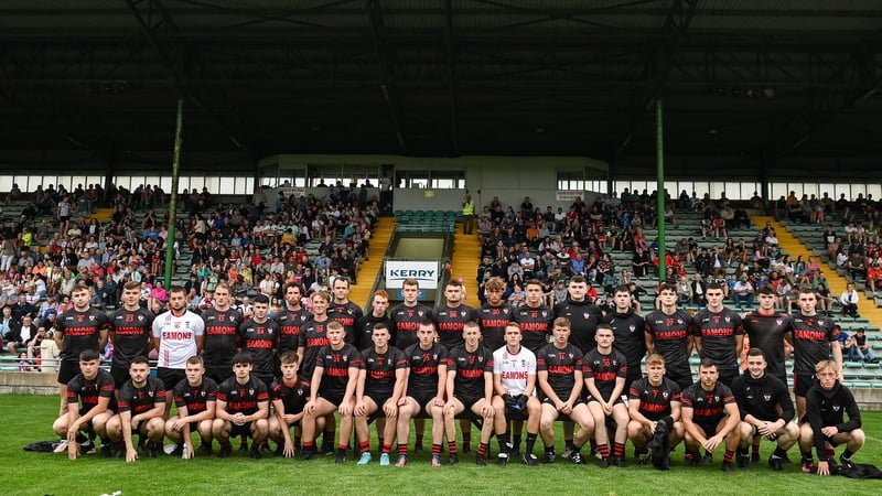 The Kenmare Shamrocks team before the Kerry County Senior Football Championship final match v Dingle in 2023