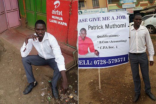Jobless Graduate Stands On The Road With A Sign Asking For Employment –  PHOTOS | Naibuzz