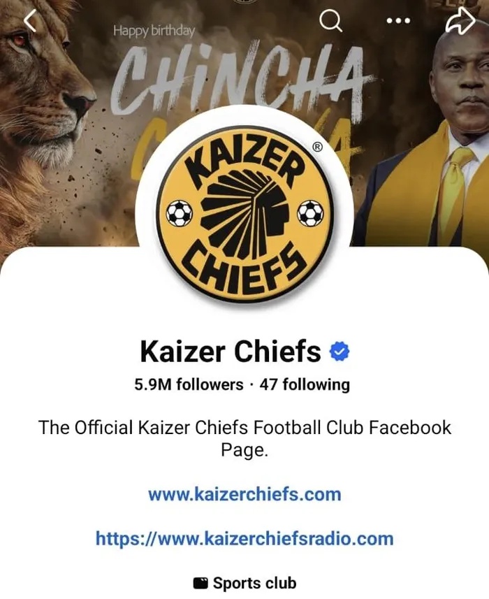 Kaizer Chiefs dominate Facebook as South Africa’s most followed club on the platform.