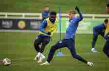 Bukayo Saka and Cole Palmer training together during England's last international break