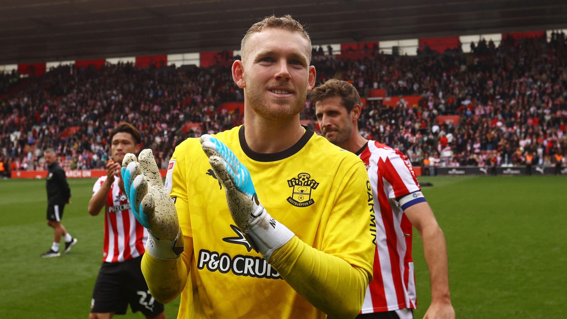 Daniel Peretz applauds the Southampton fans 