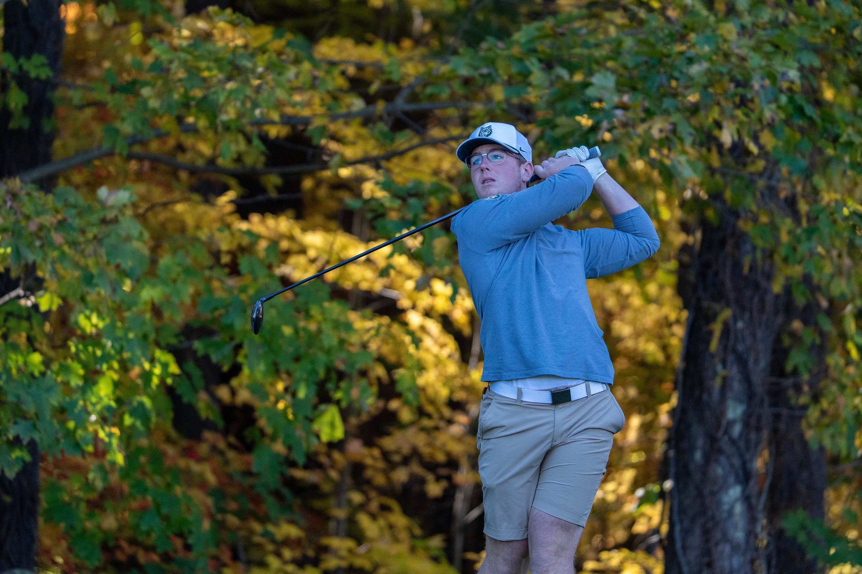 Nolan Engelhardt of Nashoba Regional High School at the Div. 2 state championship at Franklin Country Club, Oct. 26, 2026.