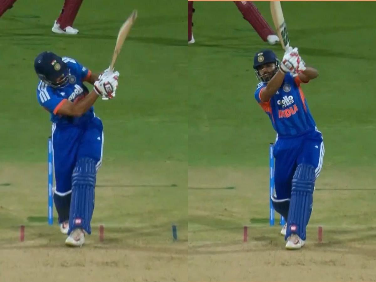WATCH VIDEO: Naman Dhir’s Six-Ball Storm Steals The Show In Rain-Abandoned Bengaluru T20I | IND vs WI 5th T20I