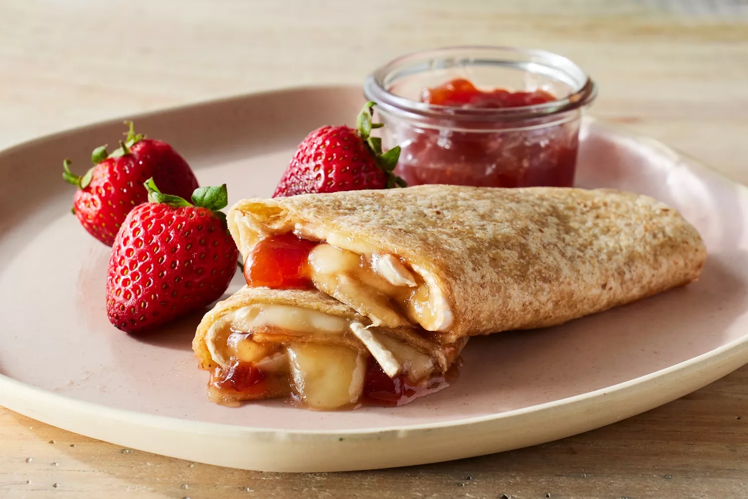 a recipe photo of the 3-Ingredient Brie & Jam Wrap
