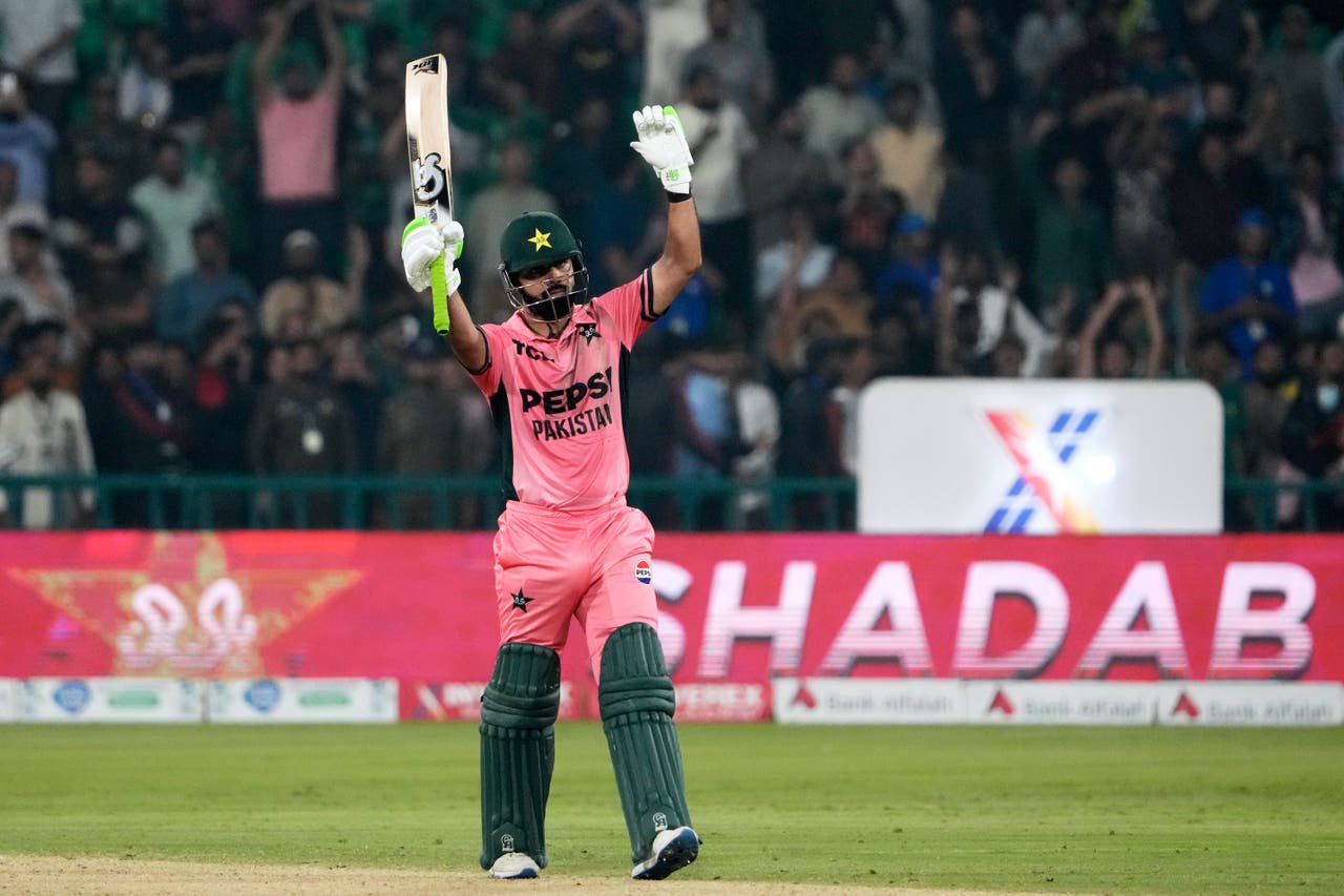 Shadab Khan celebrates his century