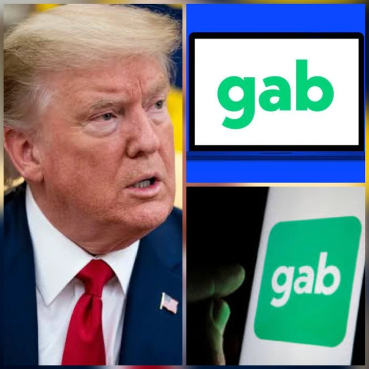 Trump pix on the Gab logo