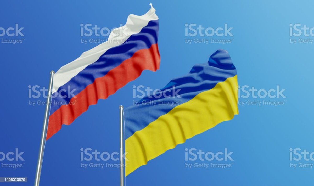 Russian and Ukrainian flag