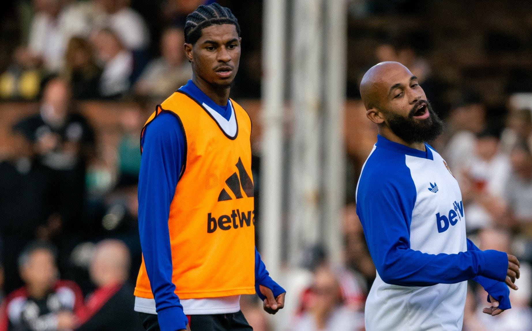 Marcus Rashford (left) and Bryan Mbeumo