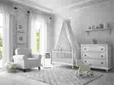 infant nursery with white deco