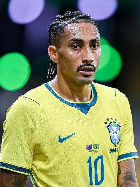 Raphinha durante Brasil x Austrália, amistoso internacional