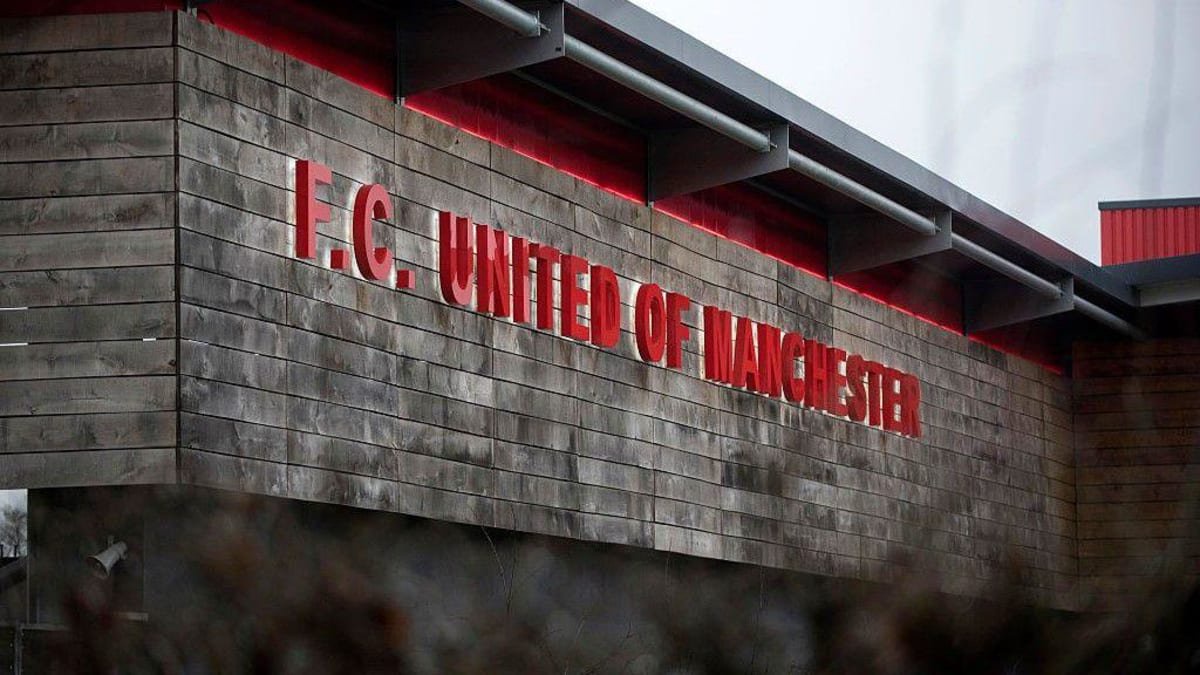 An image of the outside of Broadhurst Park stadium