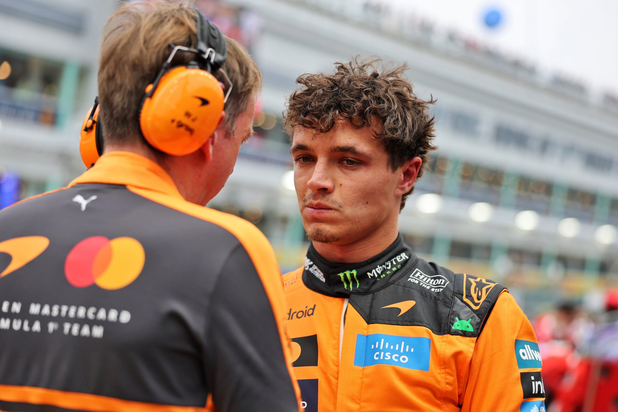 Lando Norris (GBR) McLaren F1 Team on the grid.