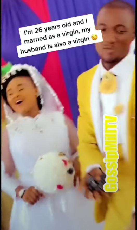 'My husband and i are virgins' - 26 years old woman reveals on her wedding day (video)