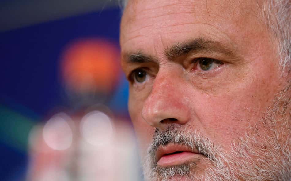 José Mourinho, técnico do Real Madrid, durante entrevista coletiva no centro de treinamento do clube, em Madri, antes da partida contra o RB Leipzig pela Champions League.