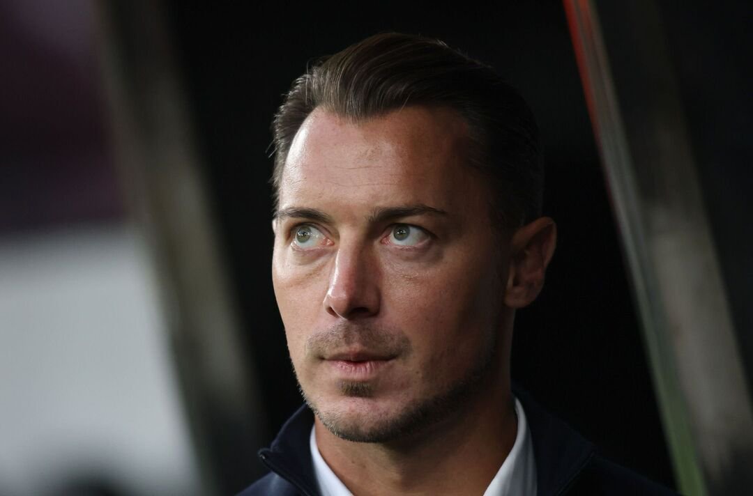 Newcastle United manager Matthias Jaissle looks on