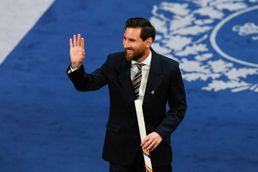 Messi at the award ceremony