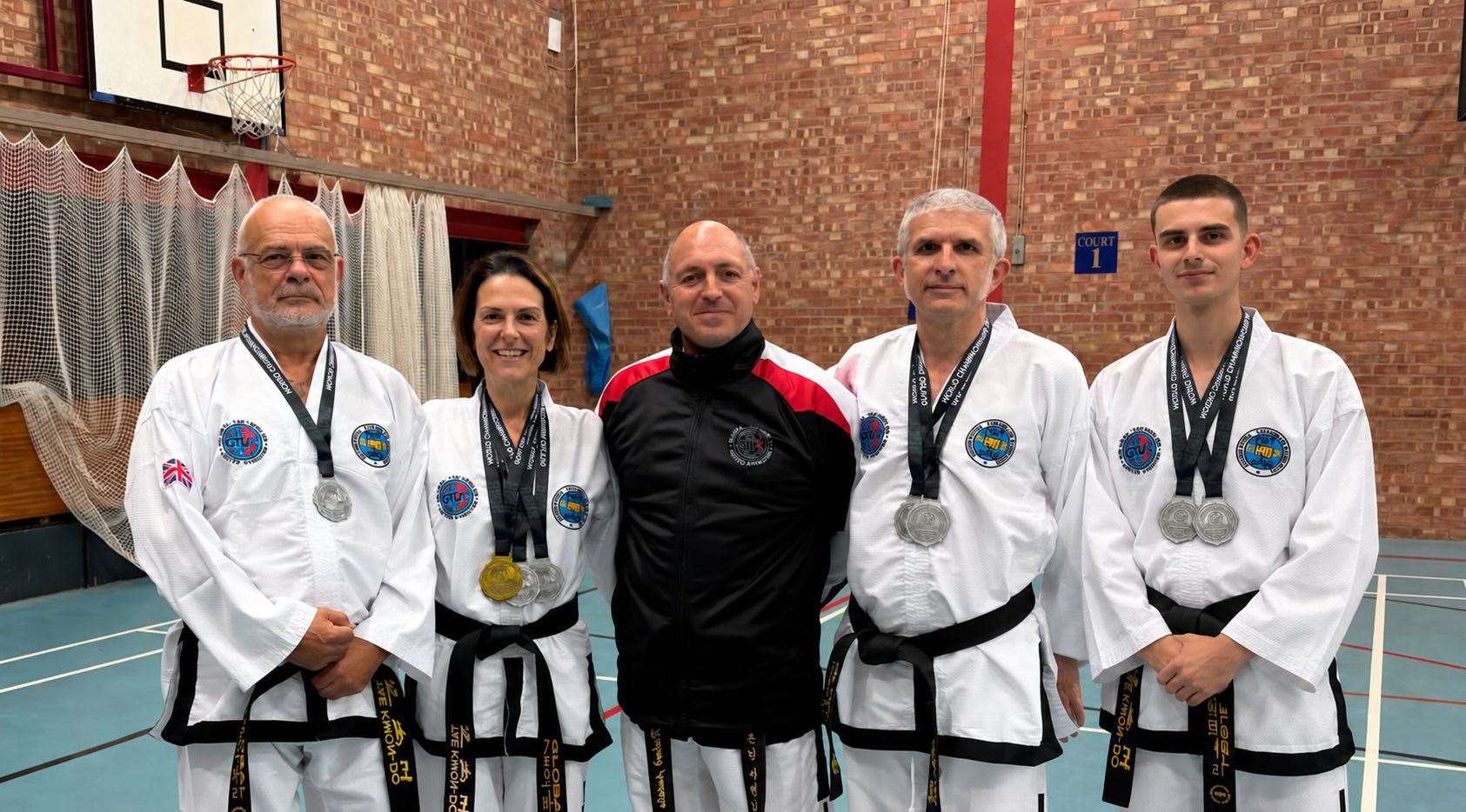 Keith Gilbody, Jo Auciello, Richard Auciello, Mike Fagan and Ben Fagan are pictured following their success in Wroclaw.