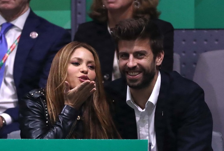 Musician Shakira and football player Gerard Pique in the Final between Spain and Canada during Day Seven of the 2019 David Cup at La Caja Magica on November 24, 2019 in Madrid, Spain.