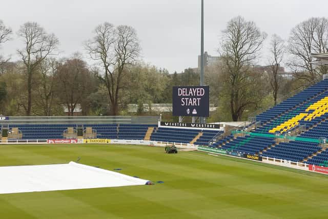 The big screen tells the story at Sophia Gardens: Picture: Chris Waters