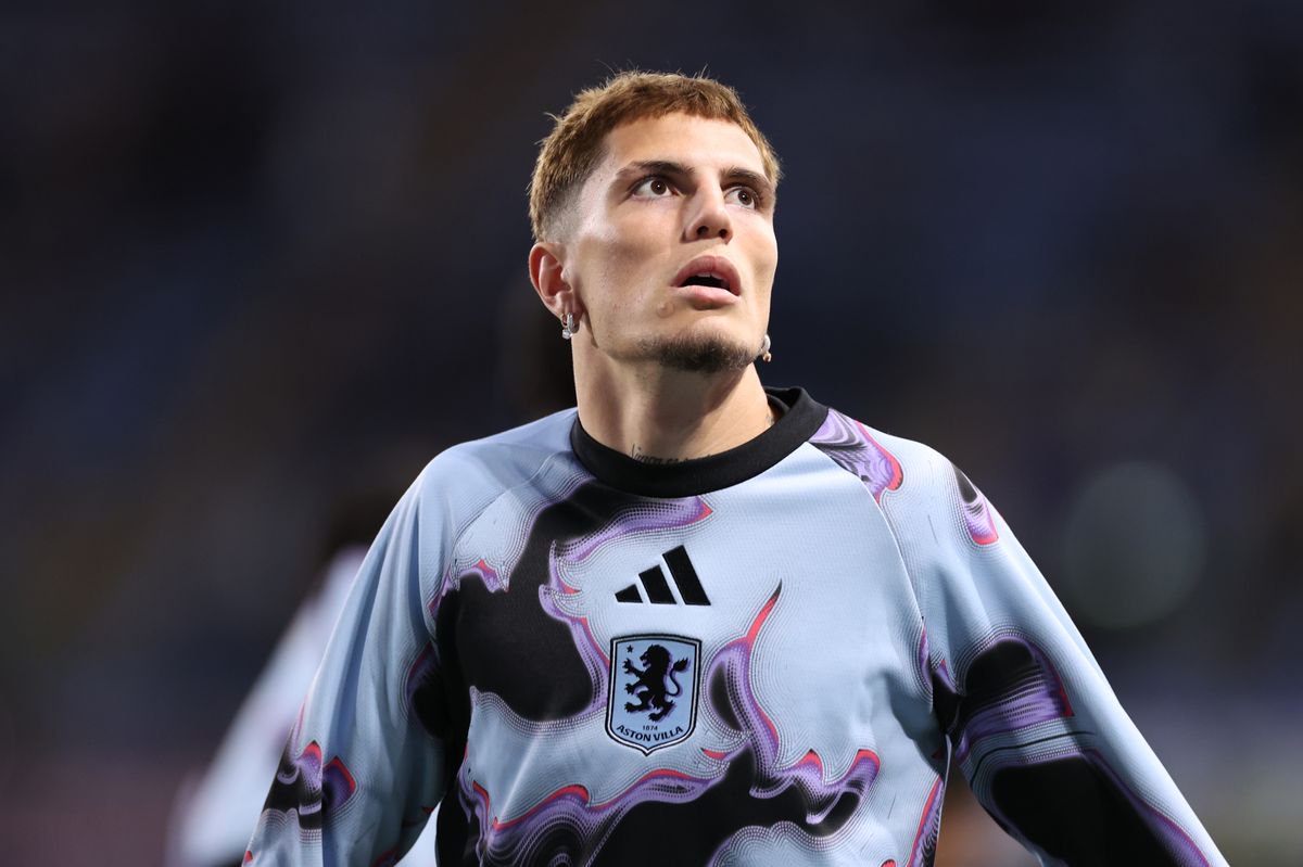Alejandro Garnacho of Aston Villa during the Carabao Cup Third Round match between Coventry City and Aston Villa at The Coventry Building Society Arena