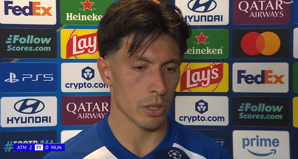 Lisandro Martinez speaks during an interview