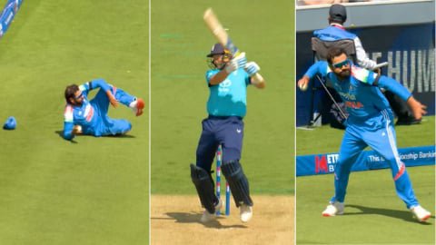 39 साल के Rohit Sharma ने डाइव लगाकर बचाई बाउंड्री, फैंस ने बजाई जमकर तालियां; देखें VIDEO