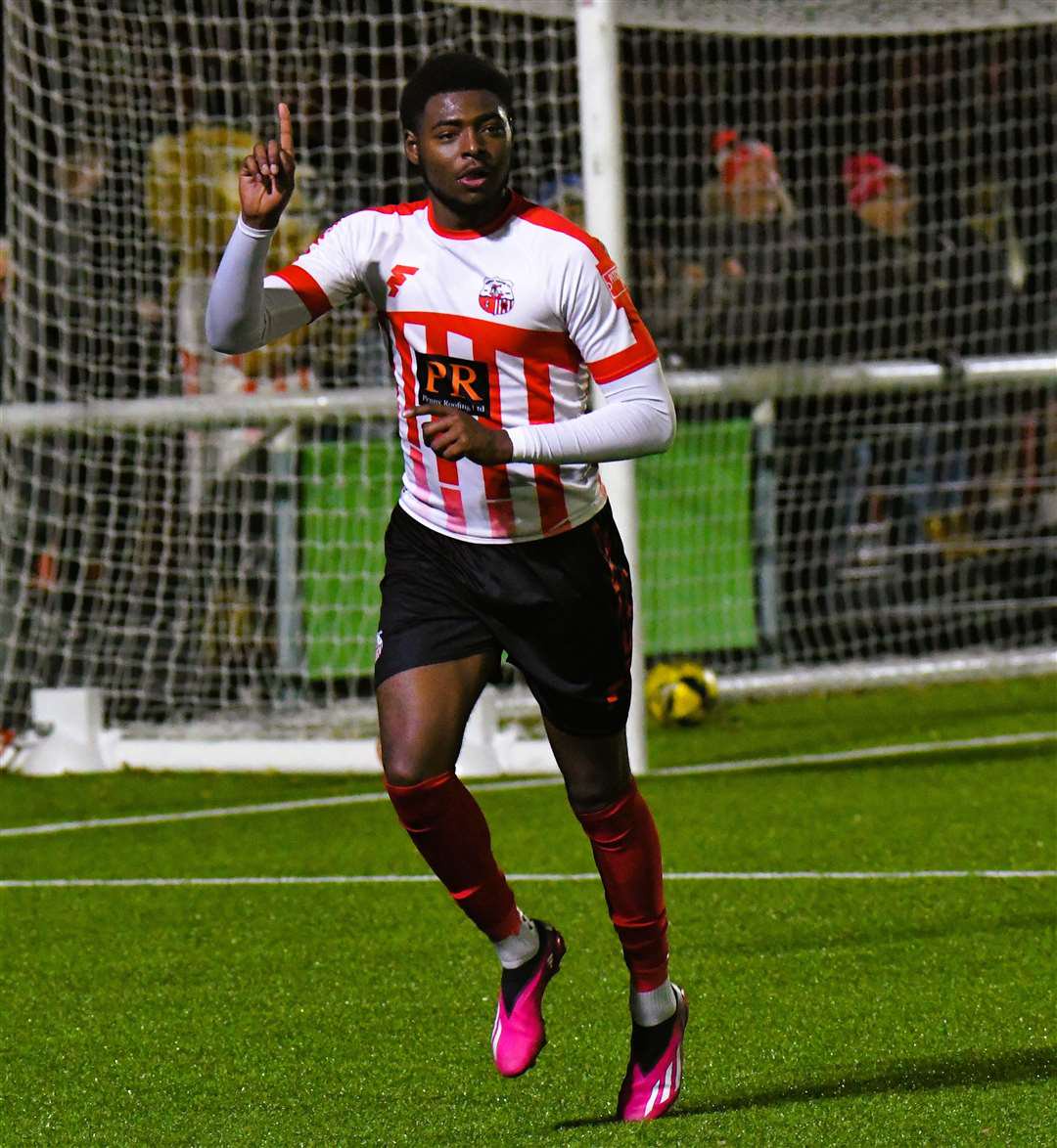 Gate striker Javaun Splatt, pictured in his Sheppey days, will be allowed to head out elsewhere in order to get more match fitness. Picture: Marc Richards