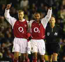 Star strikers Bergkamp and Henry were teammates at Arsenal between 1999 and 2006