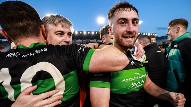 25 October 2026; Ronan Dalton of Nemo Rangers, right, after the Cork County Senior Club Football Championship final match between Nemo Rangers and St Finbarr's at SuperValu Páirc Uí Chaoimh in Cork. Photo by Thomas Flinkow/Sportsfile