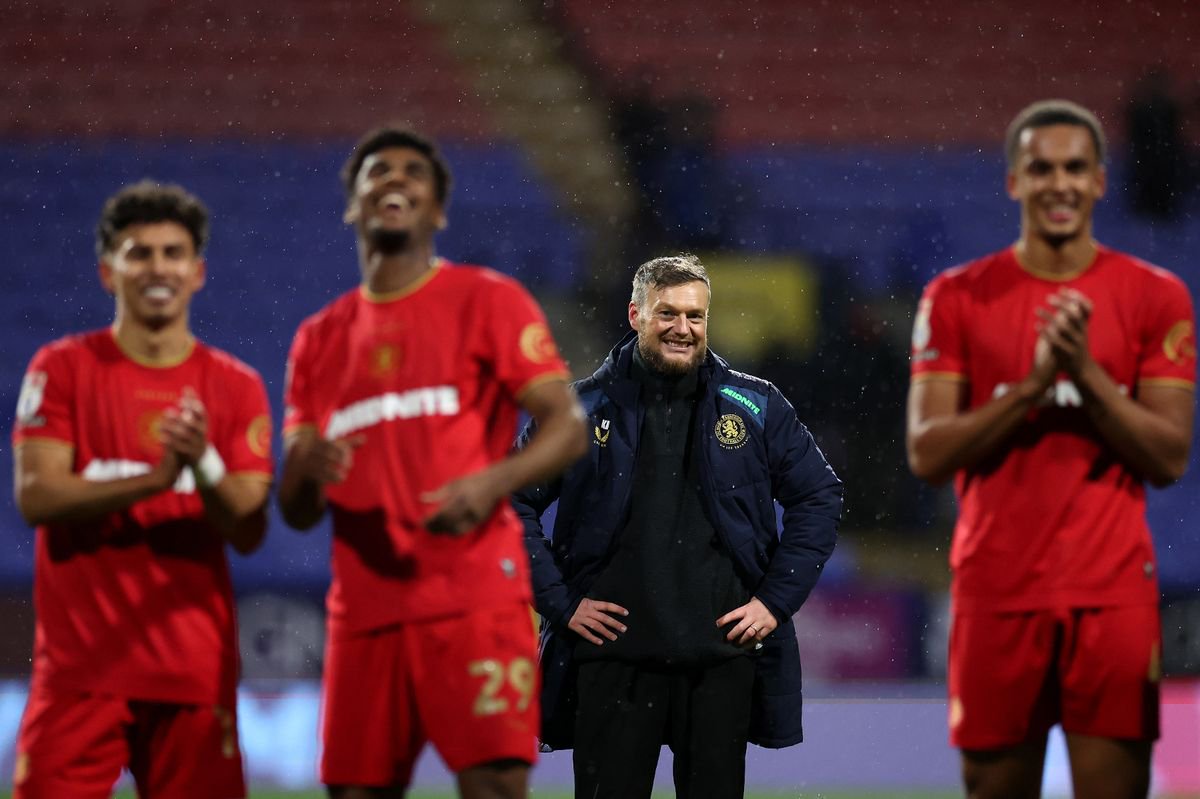 Middlesbrough head coach Kim Hellberg looks on following victory over Bolton Wanderers