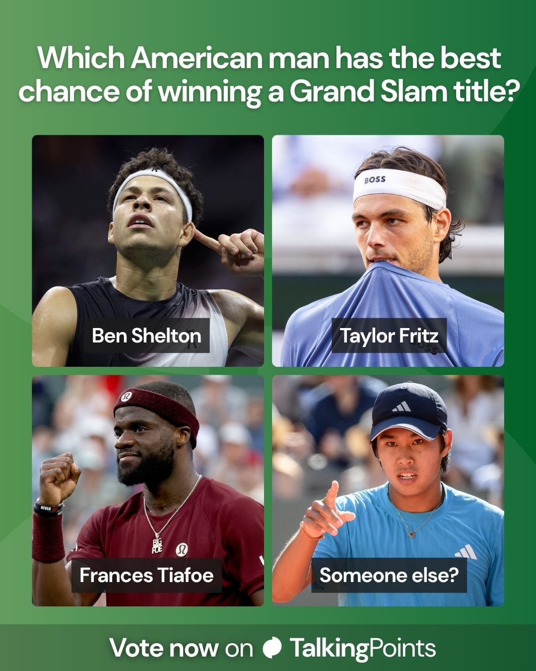 American men Grand Slam four-way split question graphic