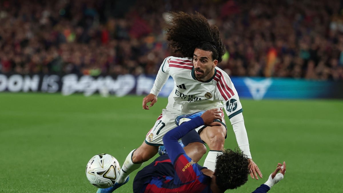 Gran partido de Marc Cucurella. El defensa del Real Madrid anuló a Lamine Yamal.