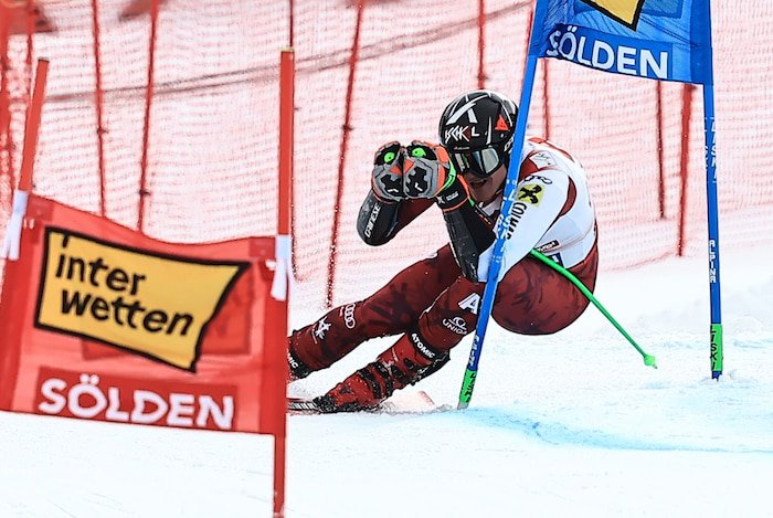 Raphael Haaser raste mit Laufbestzeit noch auf Platz fünf.
