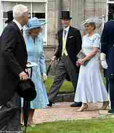 Camilla and the Duke and Duchess of Edinburgh (pictured from left to right) joined Charles at the event