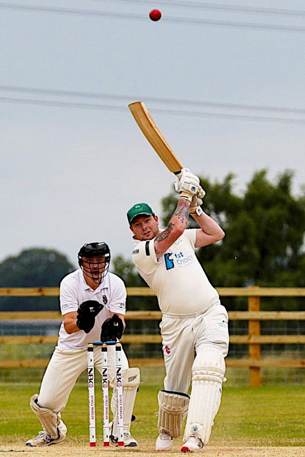 Shaun Rigby, 37, playing cricket