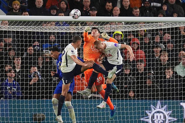 Mike Penders (second from right) punches the ball into his own net (John Walton/PA)
