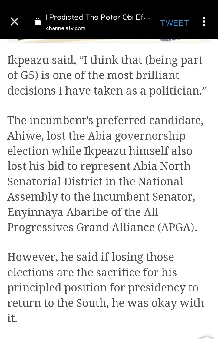 If Losing The Elections Was For The Presidency To Come To The South, Then I Am Okay With It -Ikpeazu