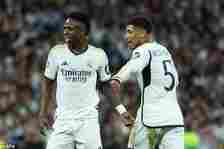 Bellingham leapt to the defence of his team-mate, as well as Vinicius Jnr (L), who has also suffered racist abuse