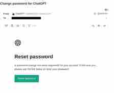The ChatGPT password reset email