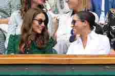 Kate Middleton and Meghan Markle in the Royal Box on Centre Court during the Wimbledon Tennis Championships