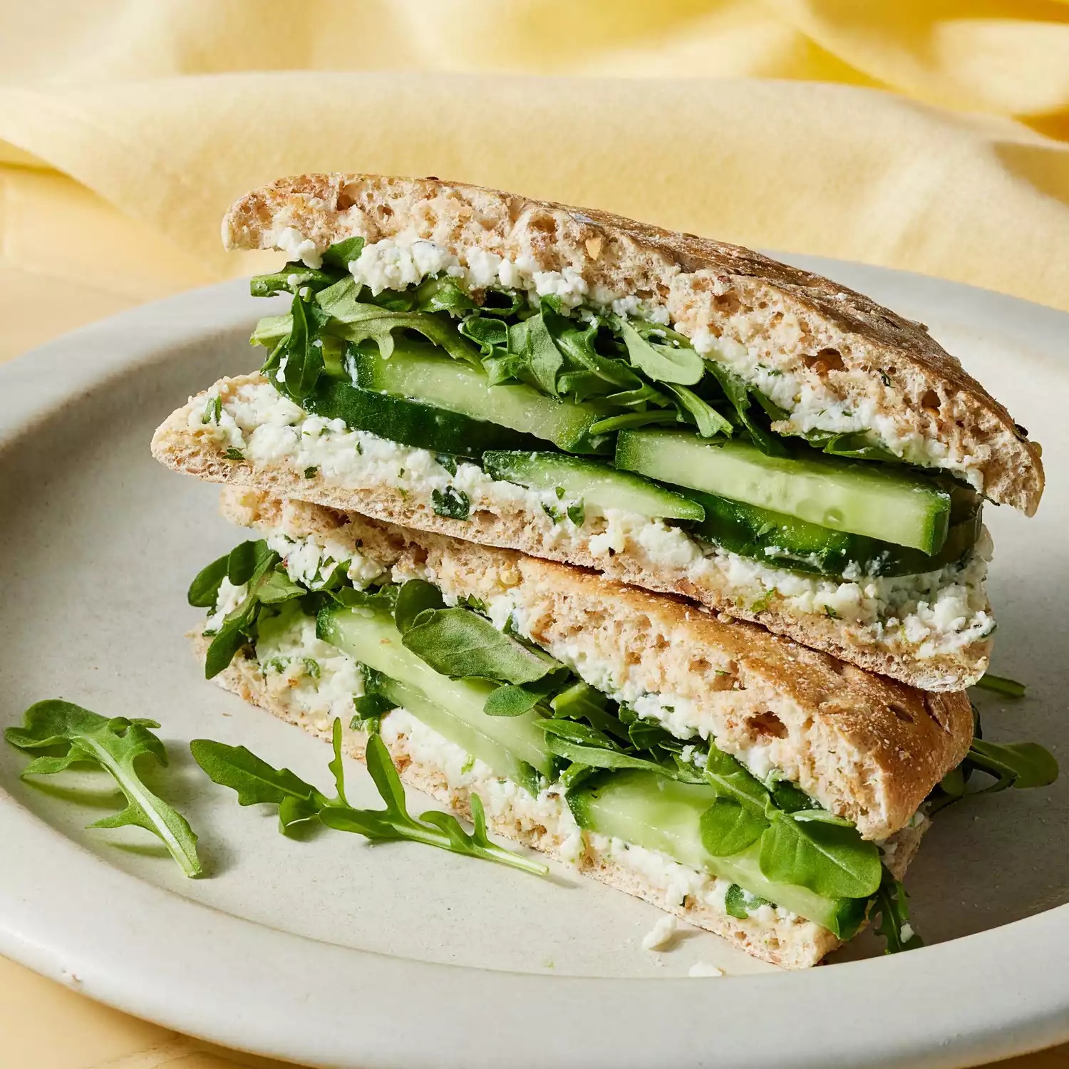 a recipe photo of the Cucumber Sandwich with Cotija and Lime