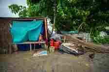 Temporary makeshift in Sildubi village