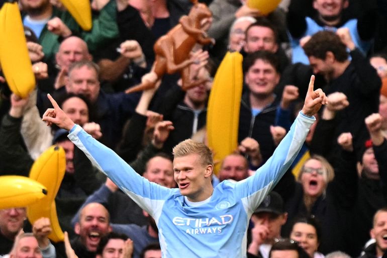 Manchester City's Norwegian striker Erling Haaland