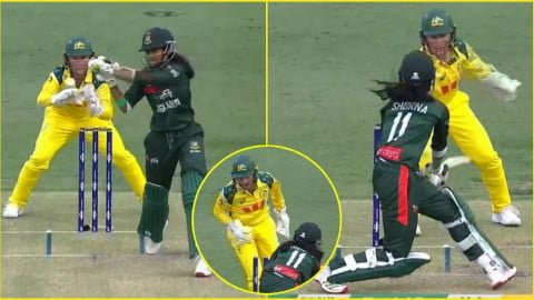 बेथ मूनी ने Shorna Akter को बिजली की रफ्तार से स्टंपिंग करके आउट किया, Beth Mooney Lightning Stumping Video