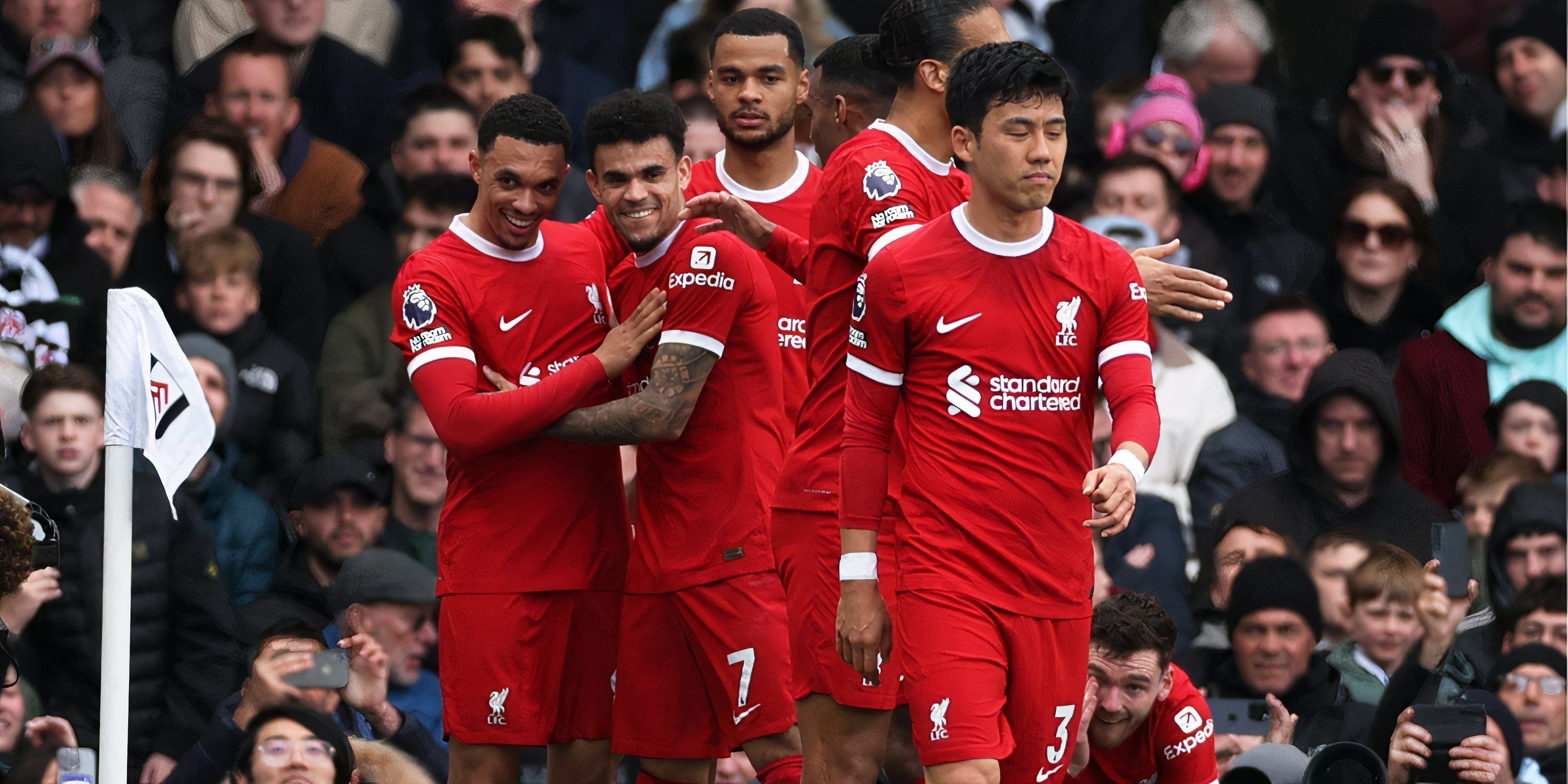 Liverpool players celebrate