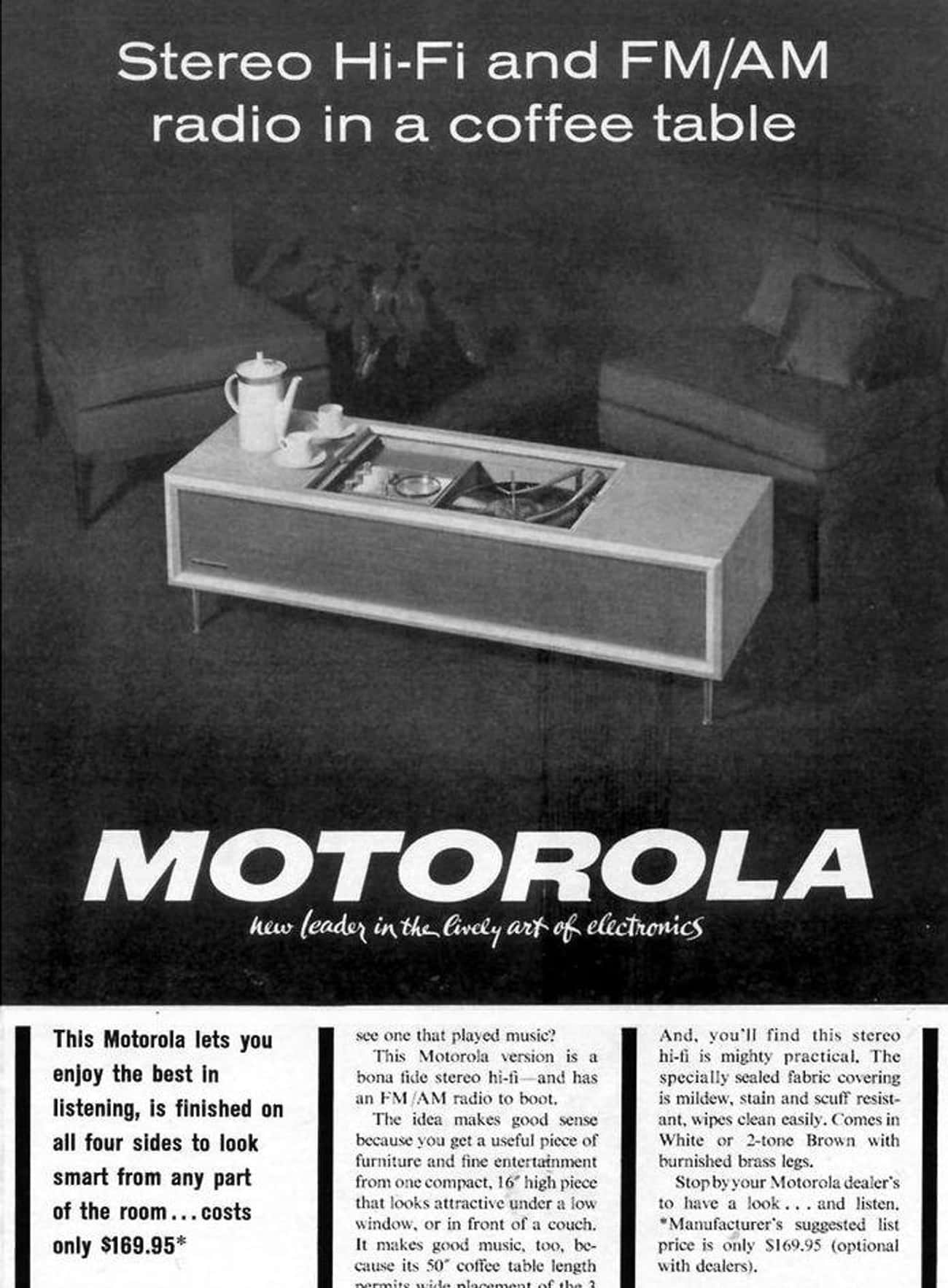 Motorola Stereo Hi-Fi Coffee Table: $169.95