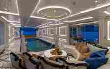 'In addition to a large crew mess, officers also have access to day rooms on the tank deck.' After videos of the yacht's indoor pool emerged, commenters appeared to have mixed feelings about it. One viewer saw sense in the unique feature, writing: 'There's clearly a pool because if it's raining outside you can swim without getting wet.'