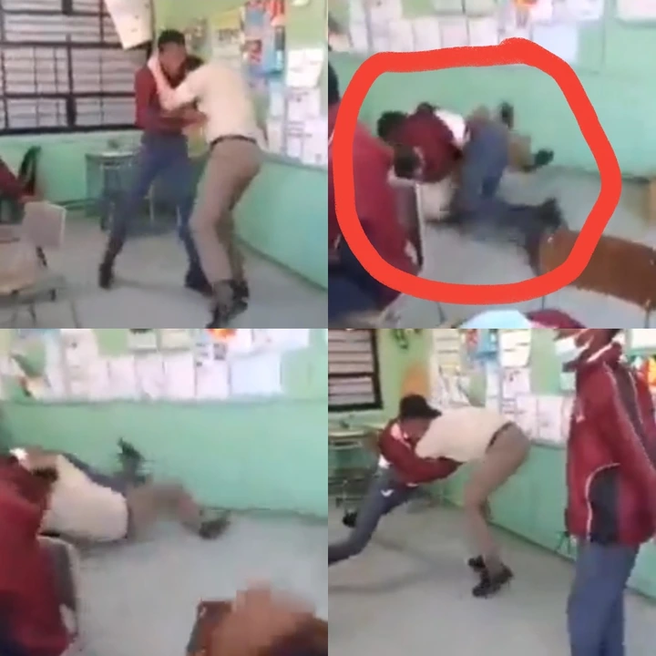 Video: Teacher and student fistfight in classroom flood social media